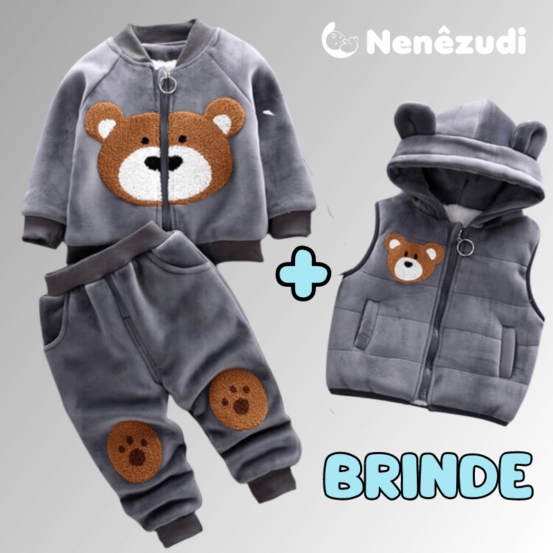 Conjunto Baby Urso Nenêzudi™ + Colete BRINDE